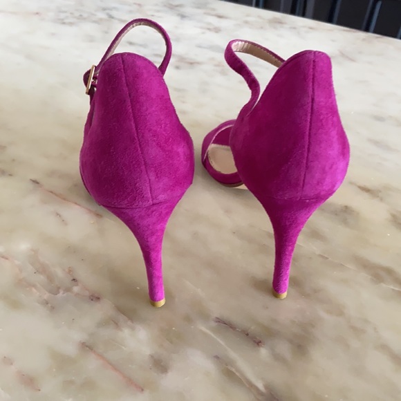 Kate & Mel hot pink suede heels - Picture 2 of 4